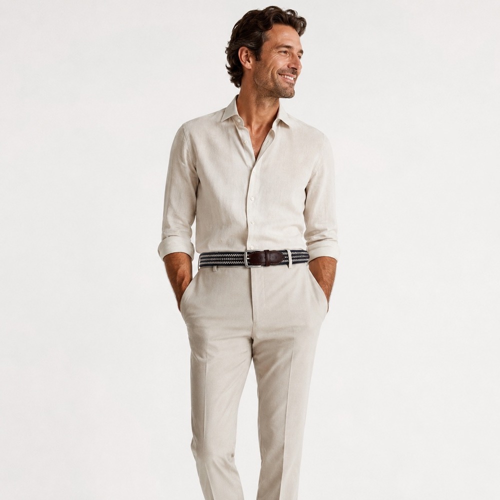 Alero Sport 36 M/L The Joe Woven Belt Braided Leather Trim Made in Italy $126